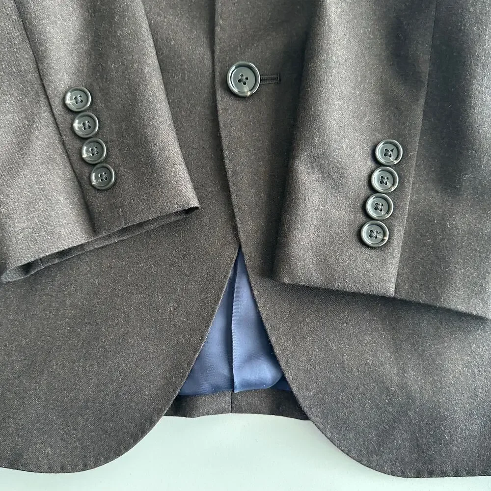 J‎ Crew NWT Ludlow 100% Italian Wool Slim Fit Heathered Navy Blazer Jacket 40 L